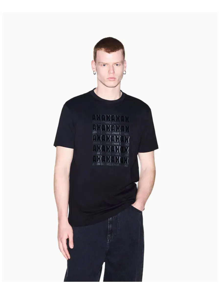 Футболка с принтом Multi Logo Box A|X Armani Exchange — изображение 8 из 8, черный