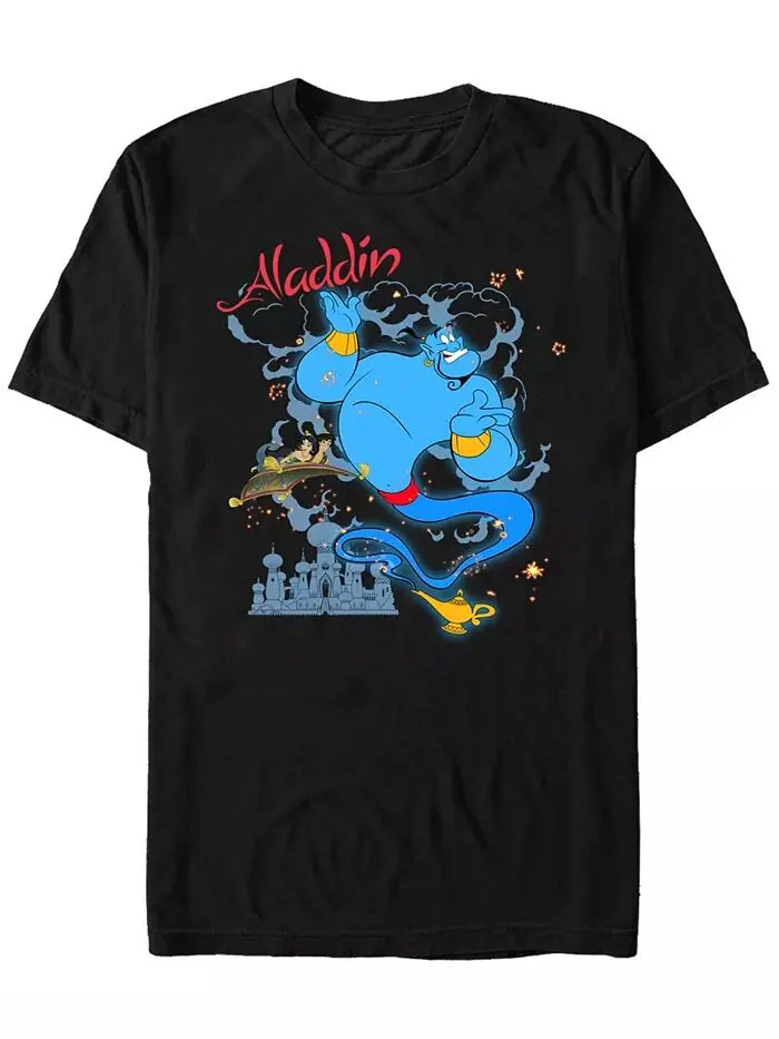 Мужская футболка Disney Aladdin Genie Sparkle Carpet Ride с коротким рукавом Fifth Sun — изображение 1 из 1, черный