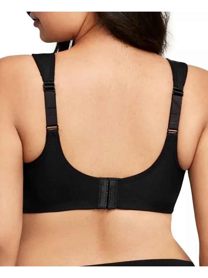 Женский бюстгальтер Wonderwire Back Close Bra 1240 для полных женщин больших размеров Glamorise — изображение 2 из 7, черный