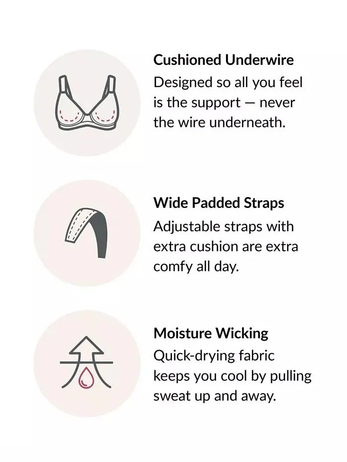 Женский бюстгальтер Wonderwire Back Close Bra 1240 для полных женщин больших размеров Glamorise — изображение 7 из 7, черный