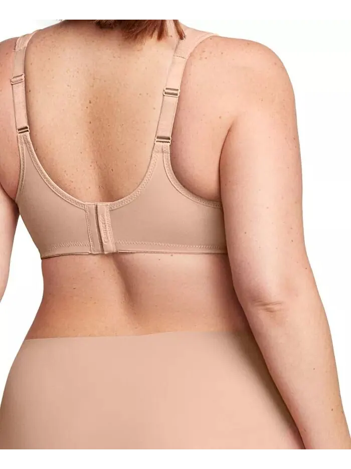 Женский бюстгальтер Wonderwire Back Close Bra 1240 для полных женщин больших размеров Glamorise — изображение 2 из 7, кофе