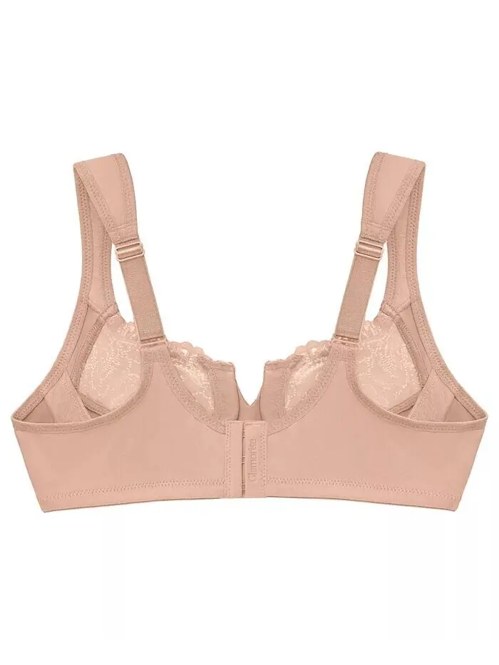 Женский бюстгальтер Wonderwire Back Close Bra 1240 для полных женщин больших размеров Glamorise — изображение 5 из 7, кофе
