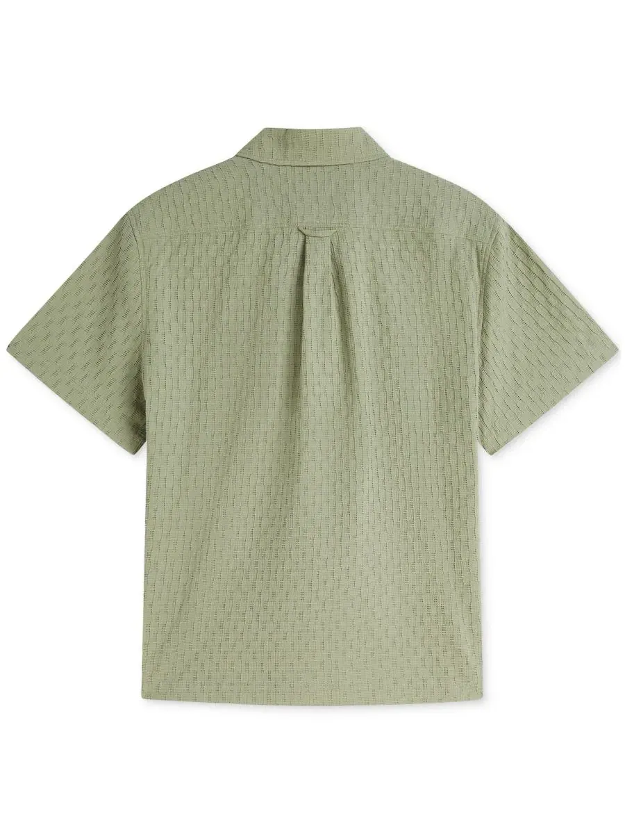 Мужская рубашка с коротким рукавом и воротником из жаккардовой ткани Scotch & Soda — изображение 6 из 6, зеленый