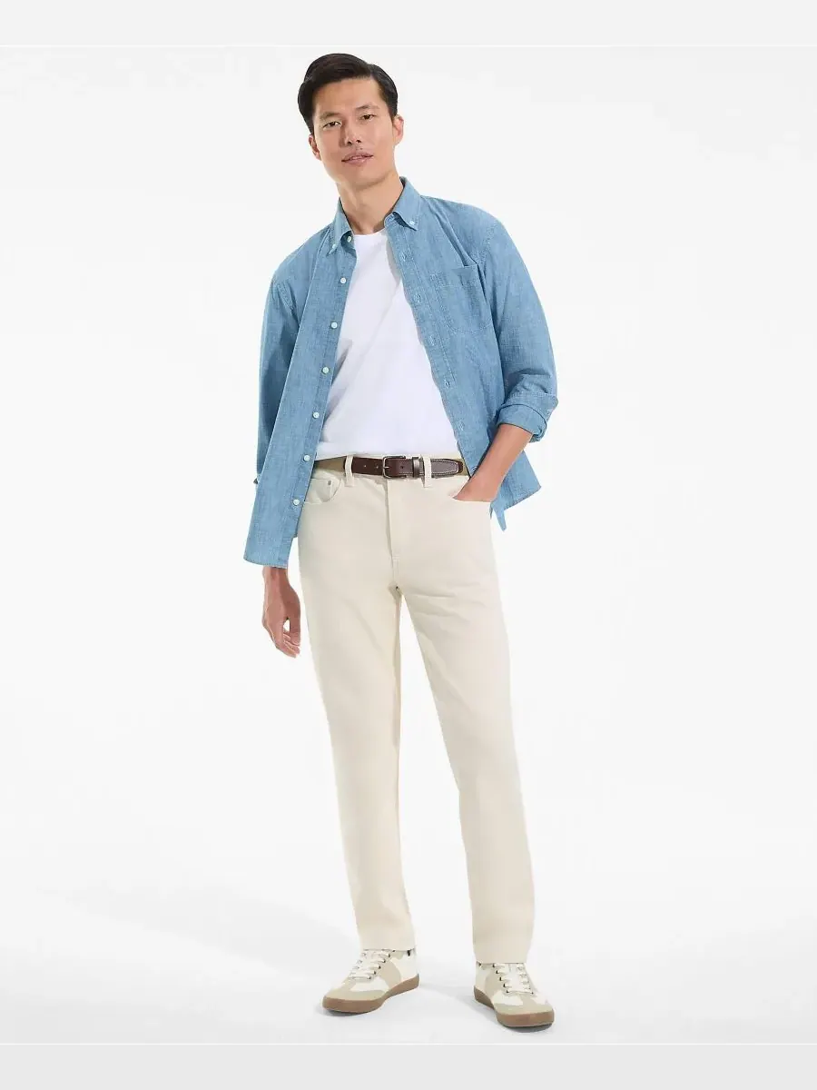 Мужские джинсы Stretch Slim Fit Natural Jean Lands' End — изображение 4 из 4, натуральный