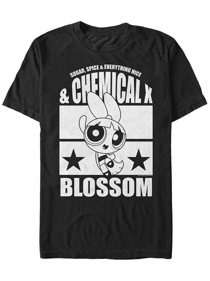 Мужская футболка Powerpuff Girls Blossom с коротким рукавом Fifth Sun — изображение 1 из 1, черный