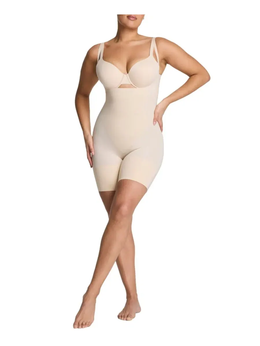 Женский боди с открытой грудью и длиной до середины бедра 10606R SPANX — изображение 1 из 3, коричневый