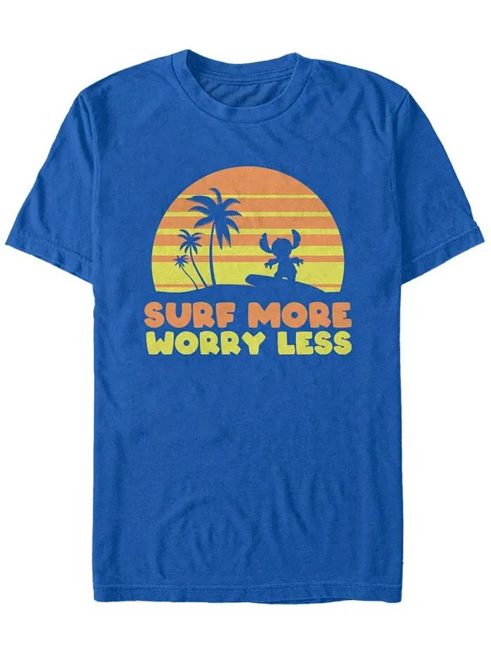 Мужская футболка Surf More Worry Less с короткими рукавами Fifth Sun — изображение 1 из 1, королевский