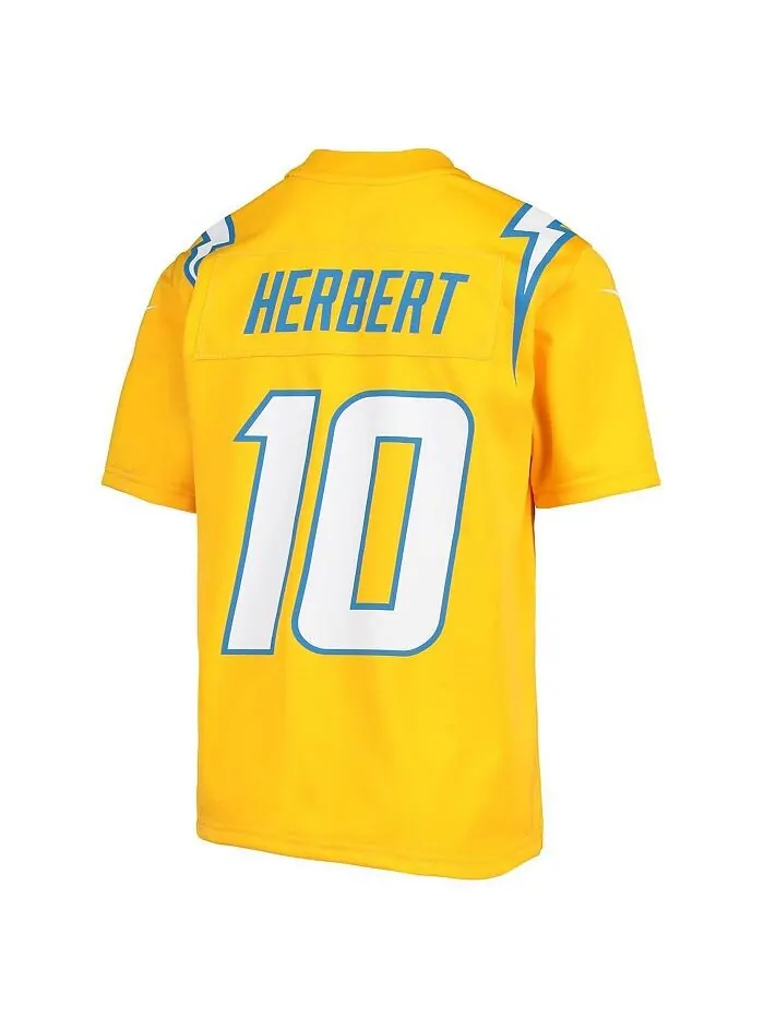 Джерси Big Boys Justin Herbert Gold Los Angeles Chargers Inverted Team Game Nike — изображение 3 из 3, золото