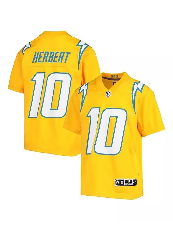 Джерси Big Boys Justin Herbert Gold Los Angeles Chargers Inverted Team Game Nike
