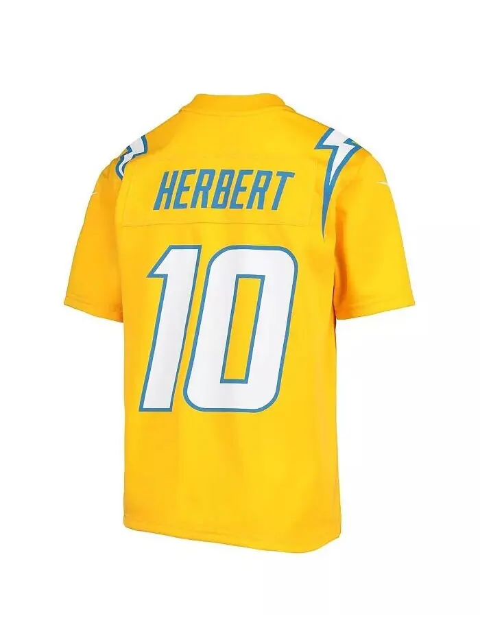 Джерси Big Boys Justin Herbert Gold Los Angeles Chargers Inverted Team Game Nike — изображение 3 из 3