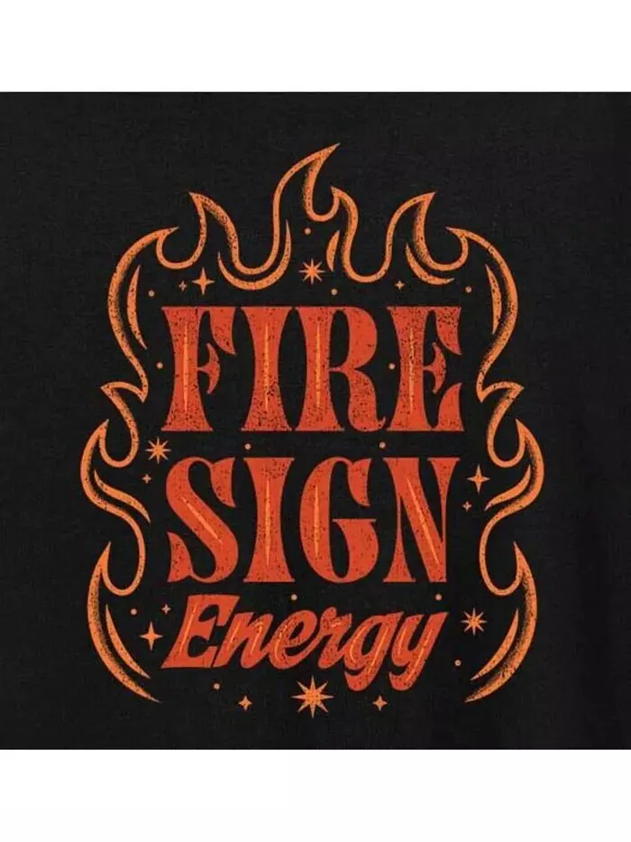 Футболка больших размеров с рисунком Fire Sign Energy Hybrid Apparel — изображение 2 из 3, черный
