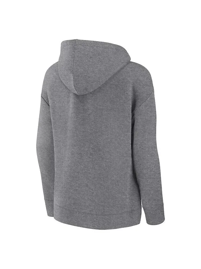 Женская облегающая толстовка с капюшоном Heather Grey Boston Red Sox Script Favorite Fanatics — изображение 3 из 3