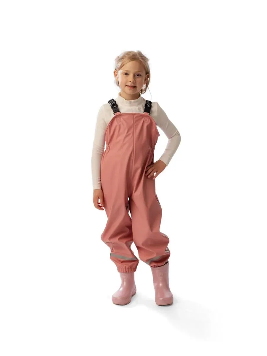 Детский дождевик-комбинезон с бретелями, модель Rain Overalls Deux par Deux — изображение 1 из 5, розовый