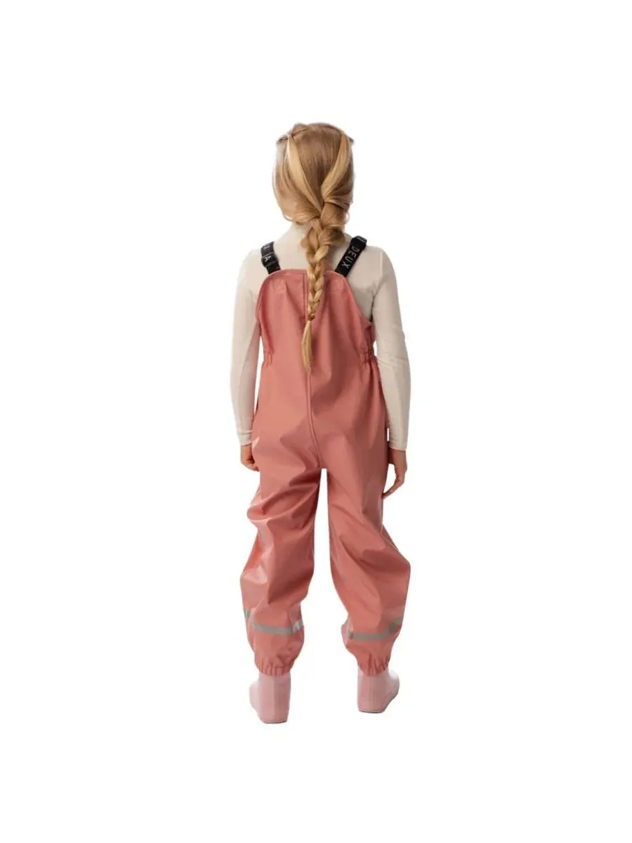 Детский дождевик-комбинезон с бретелями, модель Rain Overalls Deux par Deux — изображение 4 из 5, розовый