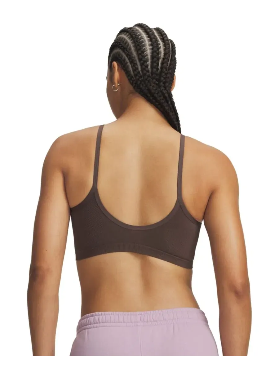 Женский спортивный бюстгальтер с U-образным вырезом, модель Seamless Pull-On Under Armour — изображение 5 из 6, черный