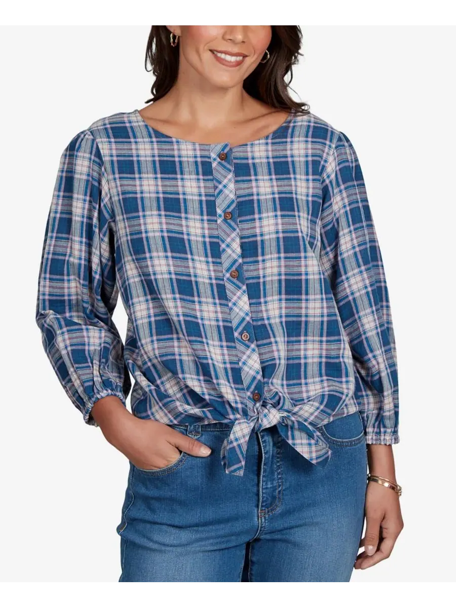 Блузка с принтом Homestead Plaid Ruby Rd.