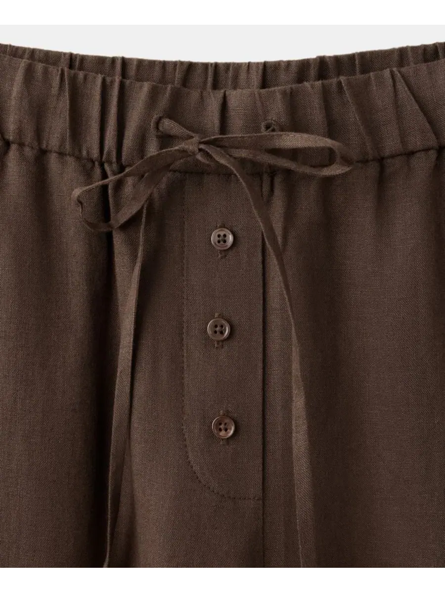 Женские брюки-кюлоты свободного кроя, модель Wide-Leg Linen MANGO — изображение 8 из 19, черный