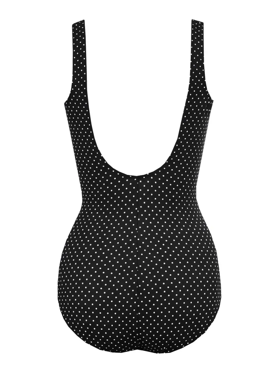 Цельный купальник Oceanus с запахом, Plus Size Miraclesuit — изображение 4 из 4, черный/белый