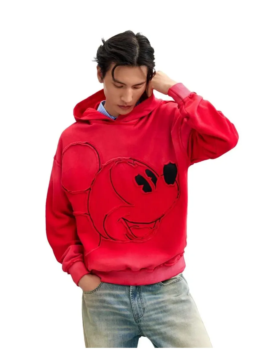 Худи с принтом Mickey Mouse, модель Embroidered Mickey Desigual — изображение 1 из 5, яркий красный