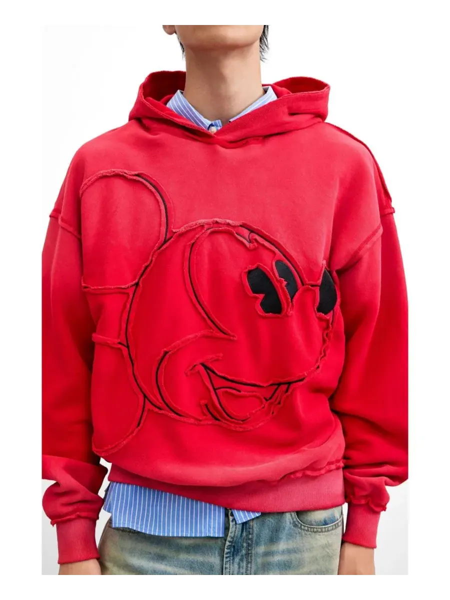 Худи с принтом Mickey Mouse, модель Embroidered Mickey Desigual — изображение 3 из 5, яркий красный
