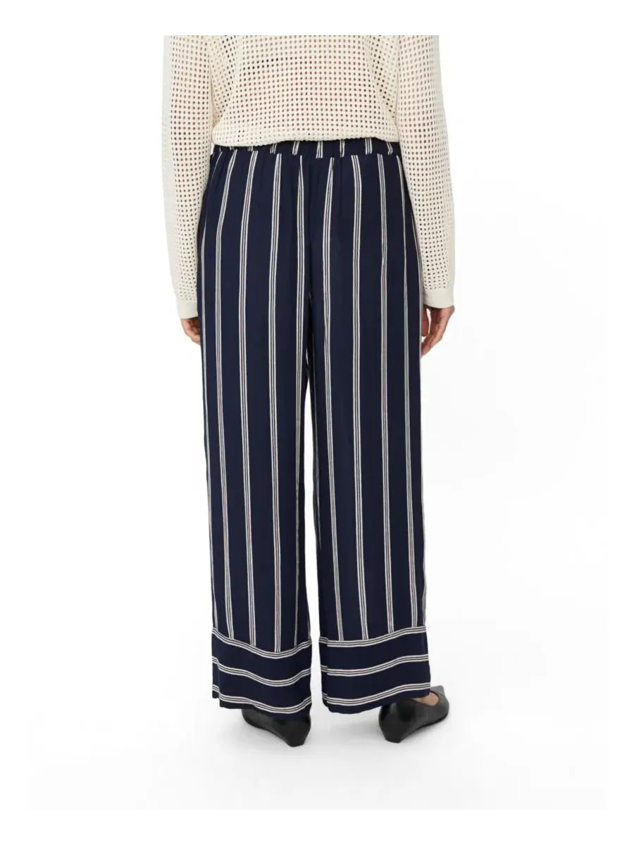 Широкие брюки с полосками, модель Striped Wide Leg Masai Copenhagen — изображение 3 из 5, темно-синий
