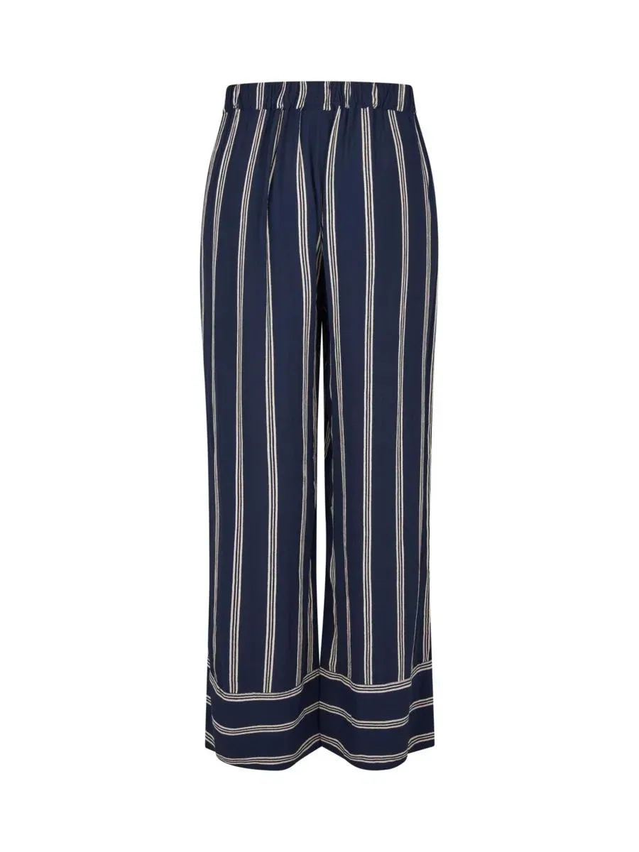 Широкие брюки с полосками, модель Striped Wide Leg Masai Copenhagen — изображение 5 из 5, темно-синий