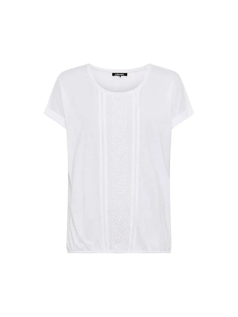 Женская футболка с вышивкой Tonal Embroidered Olsen — изображение 3 из 5, белый