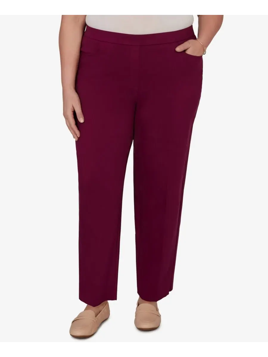 Брюки прямого кроя с принтом Allure Stretch Alfred Dunner — изображение 1 из 5, фиолетовый