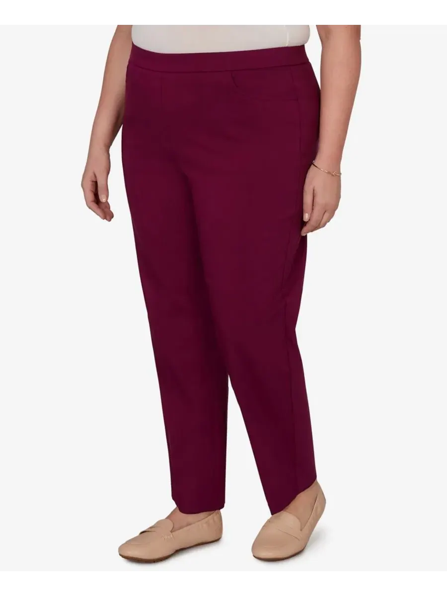 Брюки прямого кроя с принтом Allure Stretch Alfred Dunner — изображение 2 из 5, фиолетовый