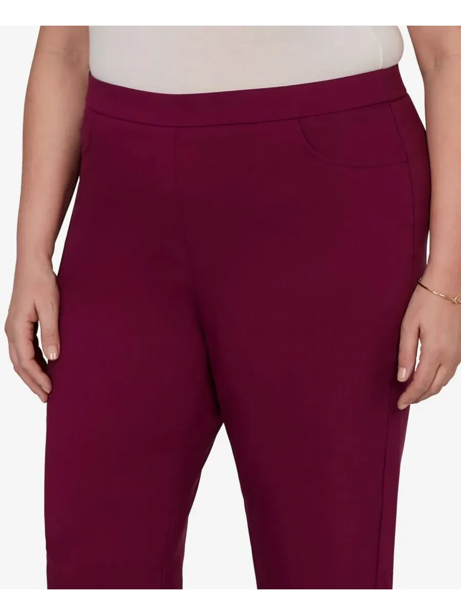 Брюки прямого кроя с принтом Allure Stretch Alfred Dunner — изображение 4 из 5, фиолетовый