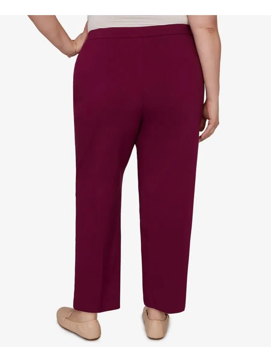 Брюки прямого кроя с принтом Allure Stretch Alfred Dunner — изображение 5 из 5, фиолетовый