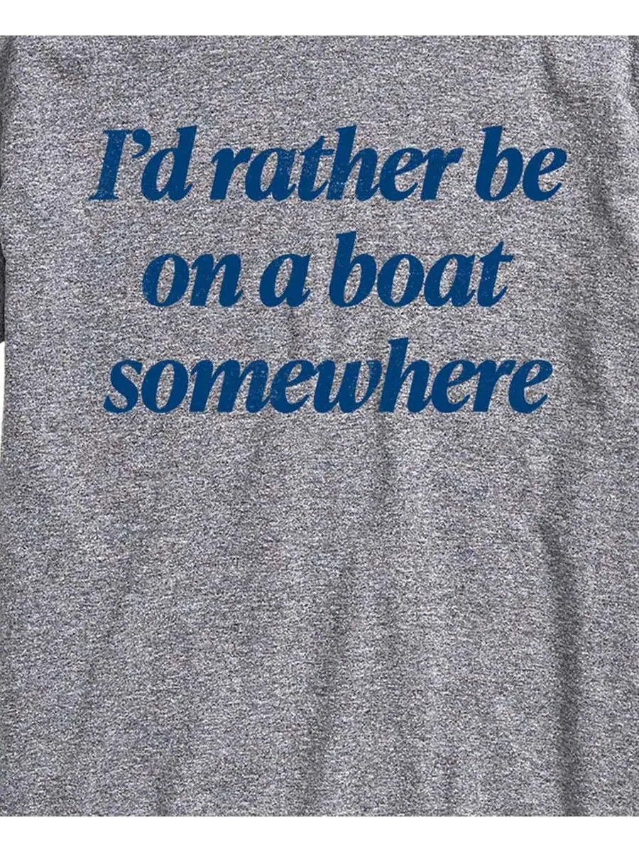 Футболка с принтом Rather Be On Boat Somewhere AIRWAVES — изображение 3 из 3, приглушенный