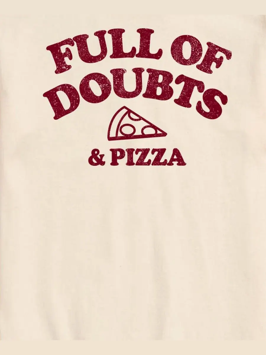 Футболка с коротким рукавом и принтом Full Of Doubts And Pizza AIRWAVES — изображение 3 из 3, бежевый