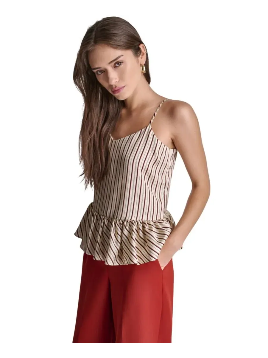 Топ без рукавов с V-образным вырезом и полоской BCBG — изображение 3 из 6, мульти