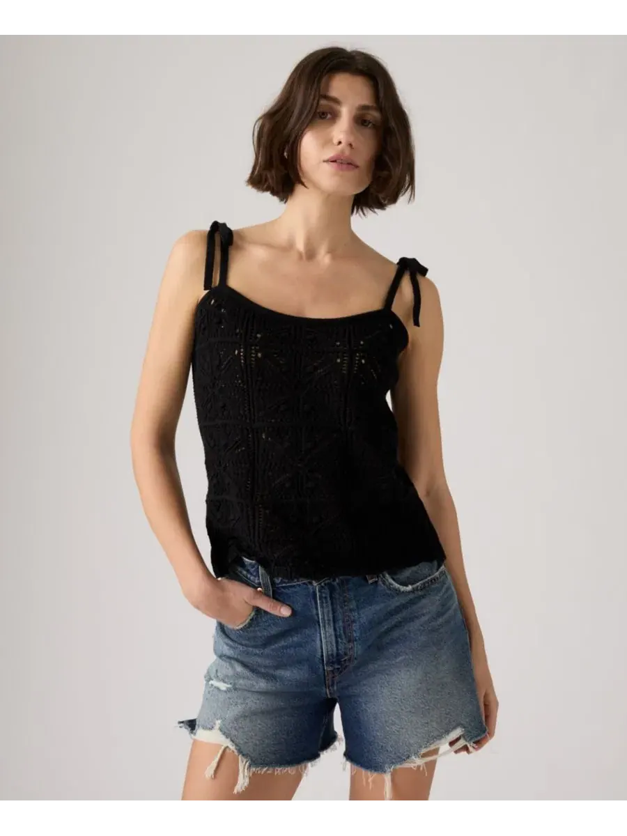 Топ-майка с открытым узором и завязками на плечах Abbey Levi's, Anthracite Night — изображение 1 из 4