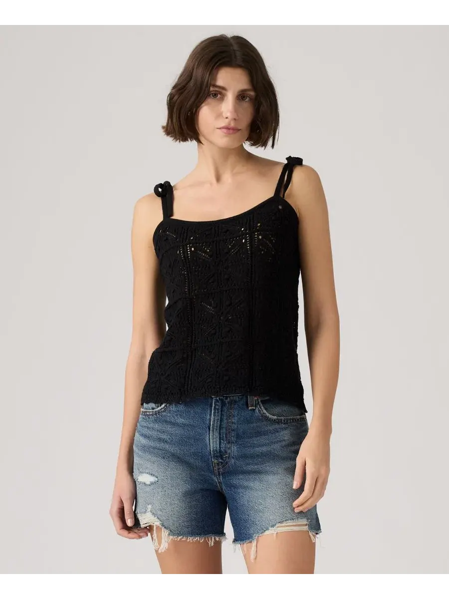 Топ-майка с открытым узором и завязками на плечах Abbey Levi's, Anthracite Night — изображение 2 из 4