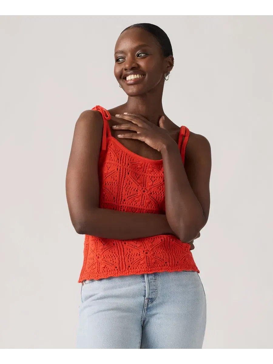 Топ-безрукавка с квадратным вырезом, модель Abbey Tie-Shoulder Crochet Levi's