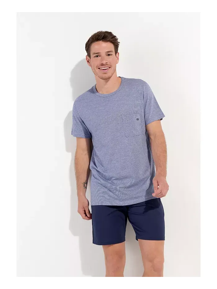 Мужской пижамный комплект из мягкого модала Comfort Short HOM USA — синий