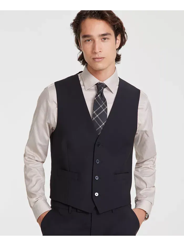 Мужской жилет из смесовой шерсти с бесконечной растяжимостью Slim-Fit Calvin Klein