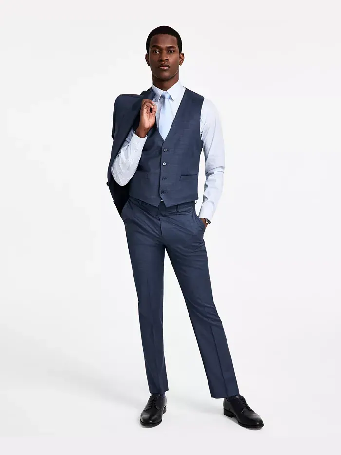 Мужской жилет из смесовой шерсти с бесконечной растяжимостью Slim-Fit Calvin Klein