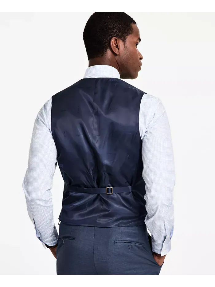 Мужской жилет из смесовой шерсти с бесконечной растяжимостью Slim-Fit Calvin Klein — изображение 2 из 4, синий