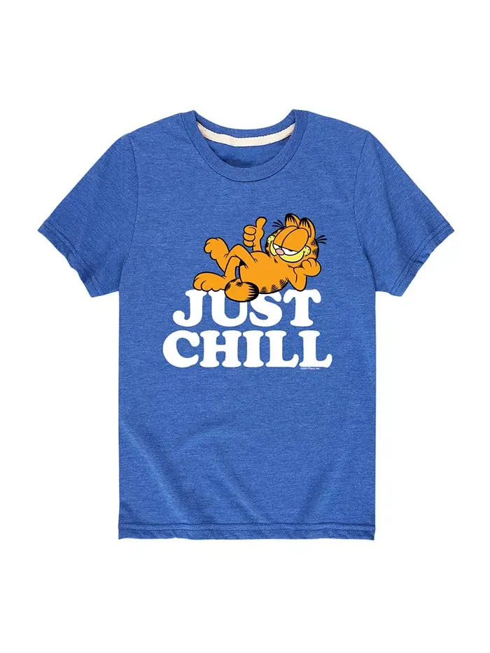 Футболка с принтом Just Chill для мальчиков Garfield — синий