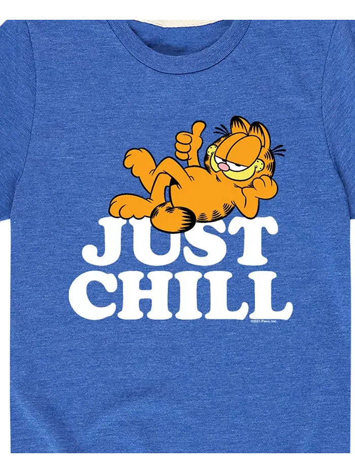 Футболка с принтом Just Chill для мальчиков Garfield — изображение 3 из 3, синий