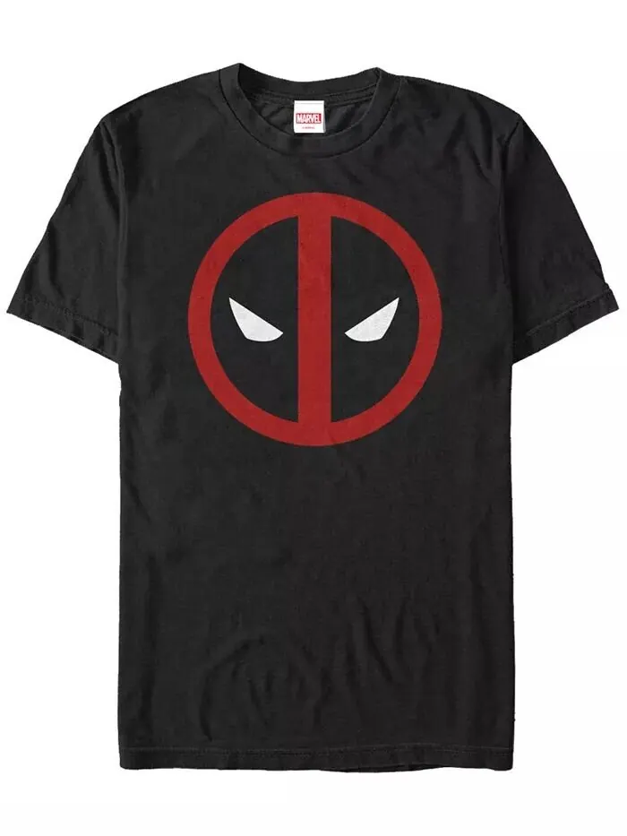 Футболка с коротким рукавом для мужчин Marvel Deadpool Mask Classic Big Face Fifth Sun — изображение 1 из 1, черный