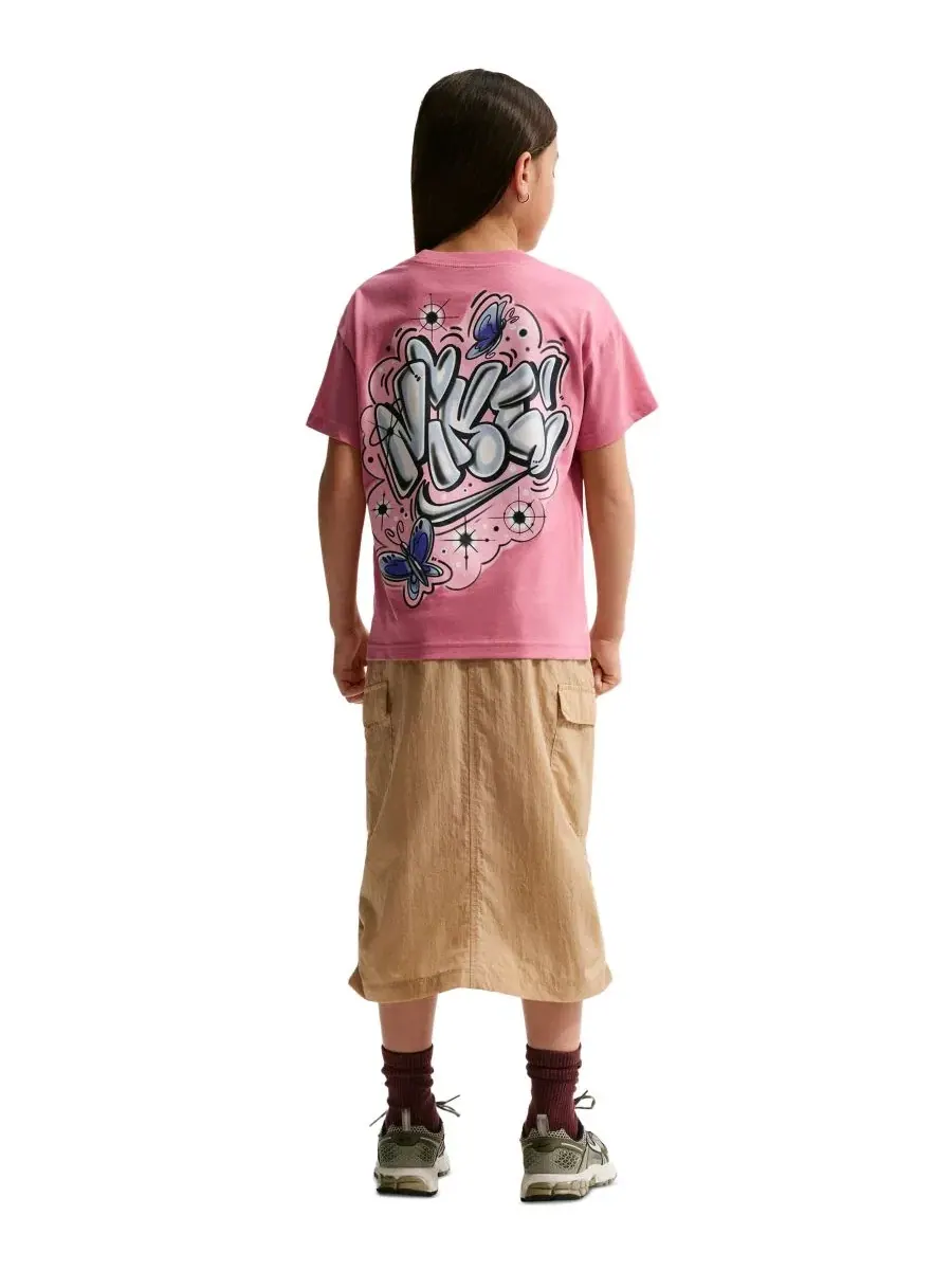 Футболка с круглым вырезом для девочек 7-16 лет в спортивном стиле Nike — изображение 5 из 5, розовый
