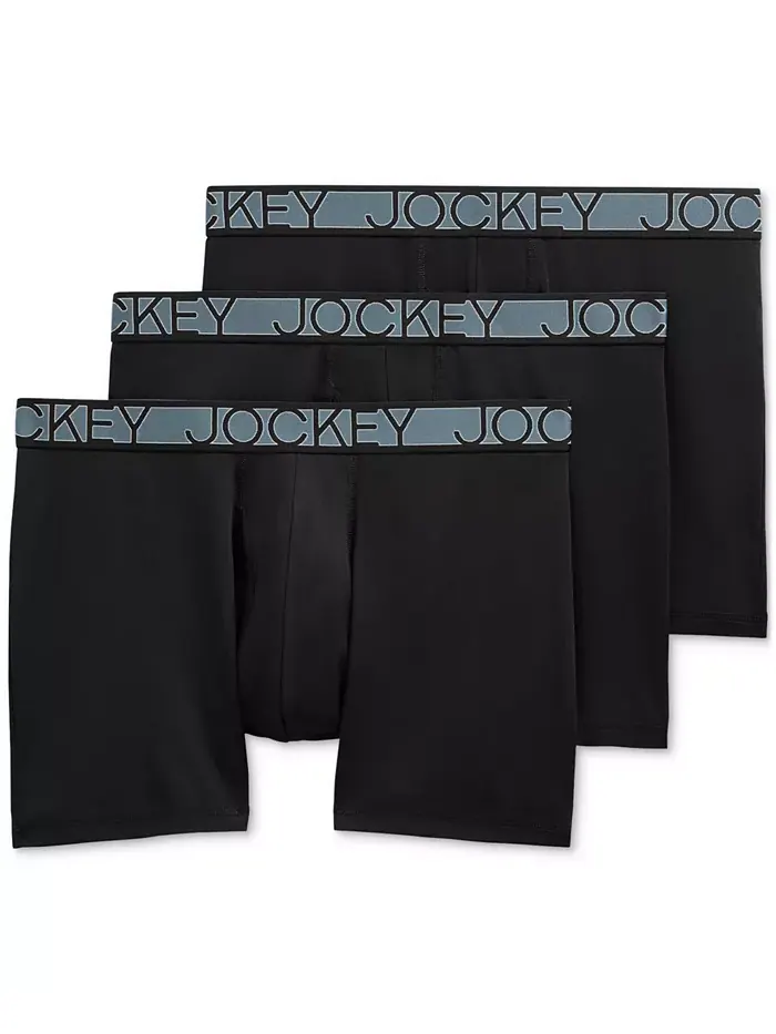 3 упаковки активных микрофибровых трусов-боксеров 5" Jockey — изображение 1 из 12, черный