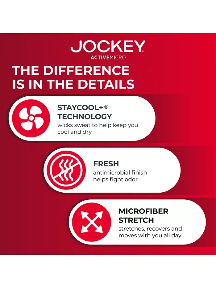 3 упаковки активных микрофибровых трусов-боксеров 5" Jockey — изображение 11 из 12, черный