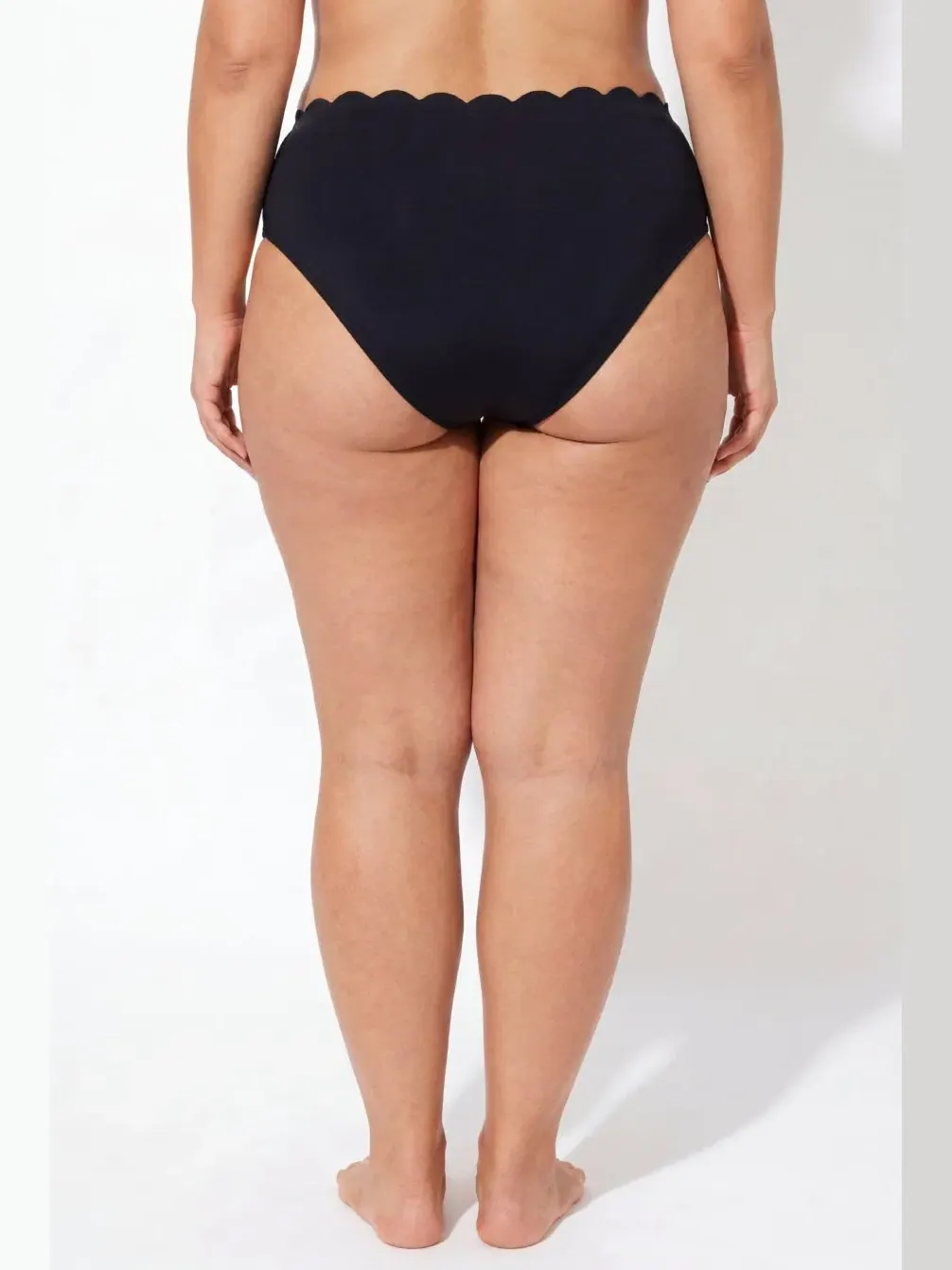 Женские плавки с волнистым краем Swimsuits For All — изображение 2 из 3, черный