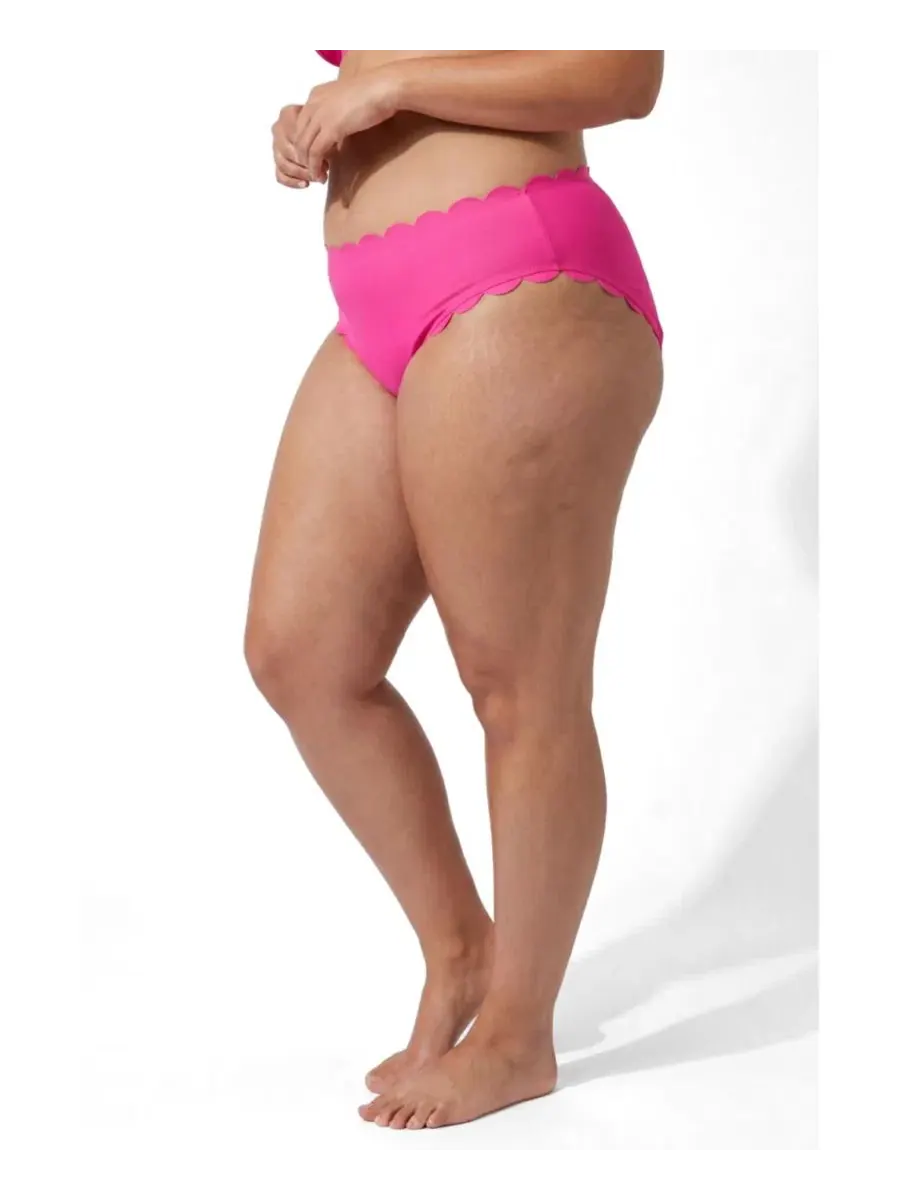 Женские плавки с волнистым краем Swimsuits For All — изображение 2 из 3, розовый