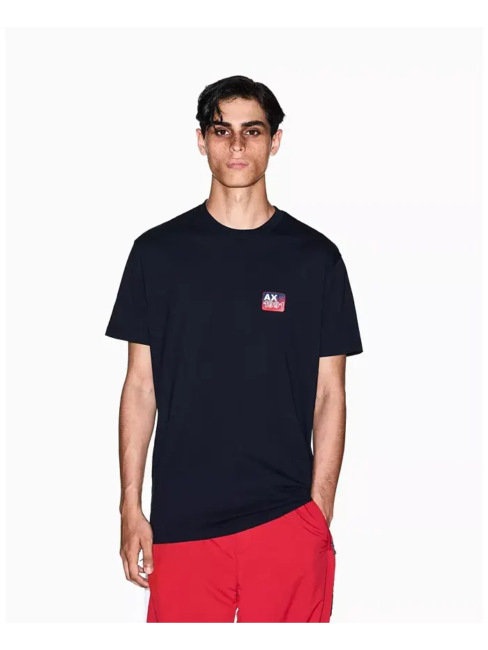 Мужская футболка с графическим нагрудным значком A|X Armani Exchange — изображение 1 из 5, синий